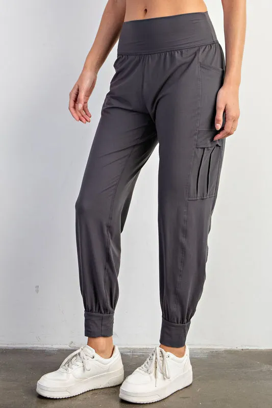 White Pearl Coal Charcoal Butter Joggers