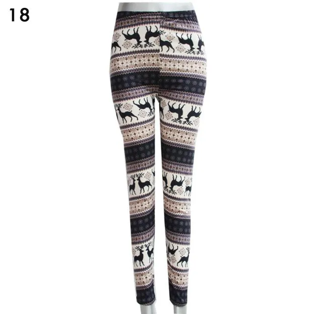 Wjczt 2022 Christmas Print Women&#39;s Leggings High Waist Leggings Happy New Years Party Long Pants Fashion Ladies Xmas Trousers Pants