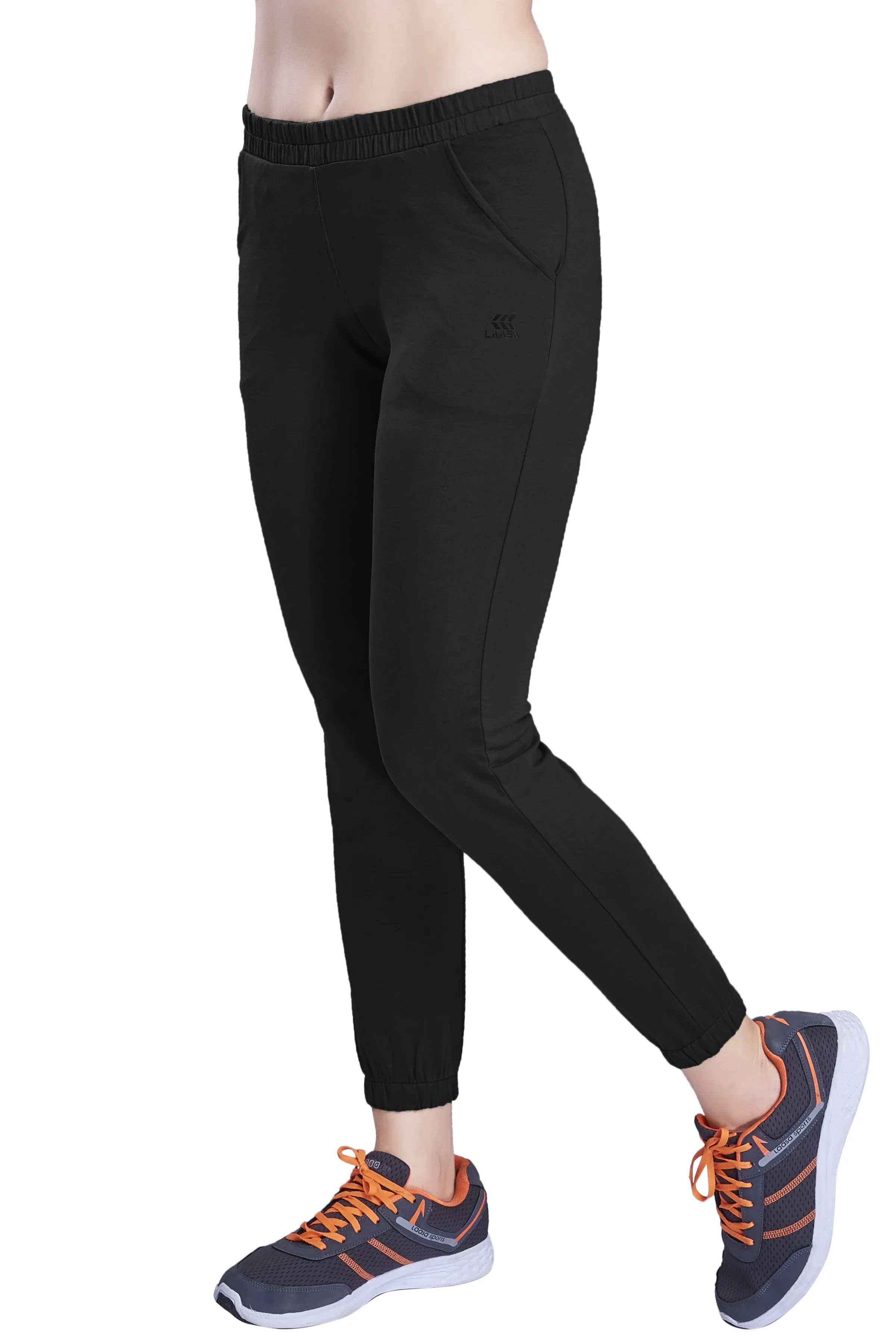 WOMEN BLACK COTTON JOGGERS