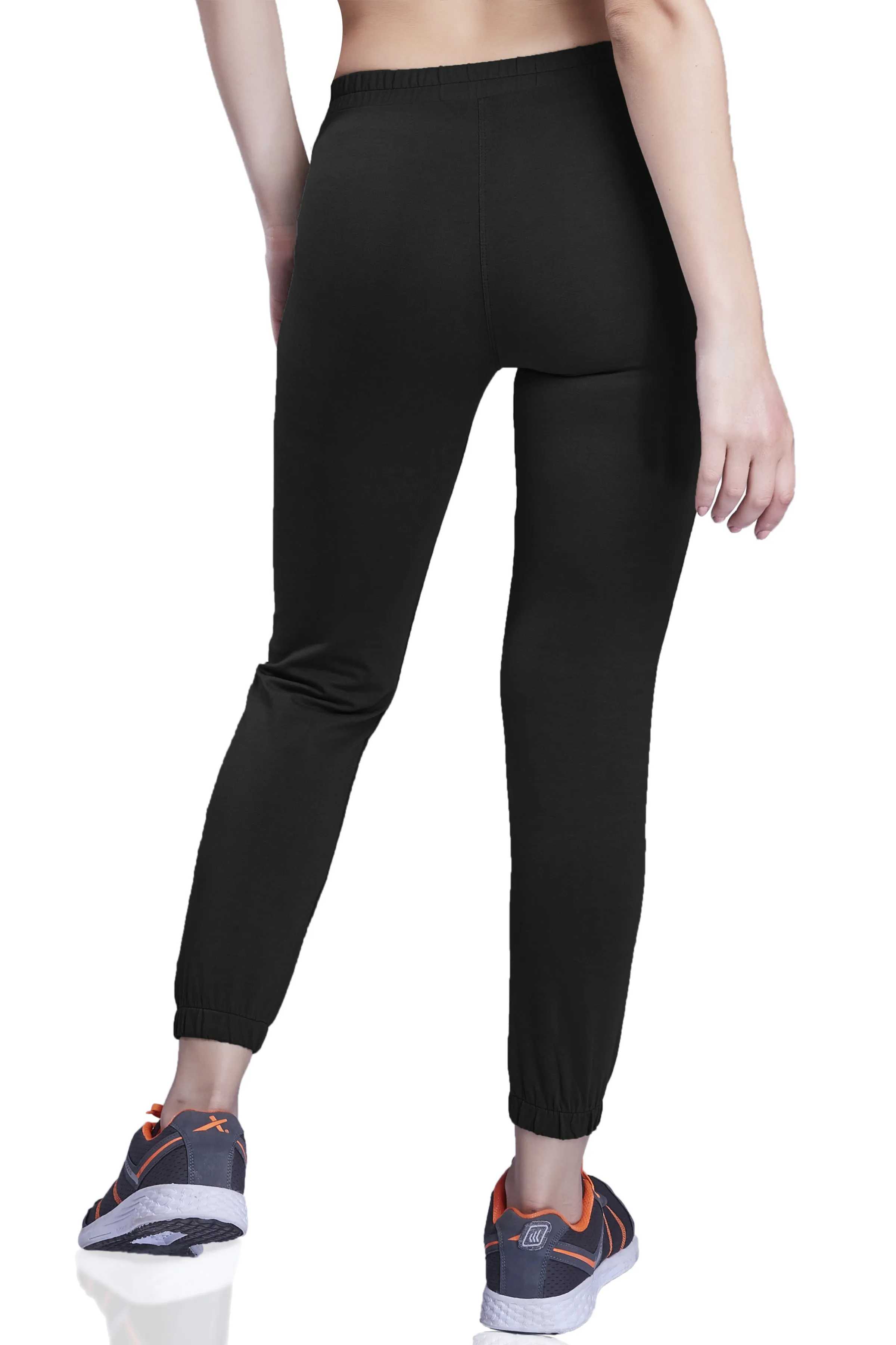 WOMEN BLACK COTTON JOGGERS