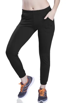 WOMEN BLACK COTTON JOGGERS