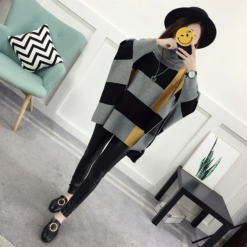 Women Loose Knitted Pullover Sweater