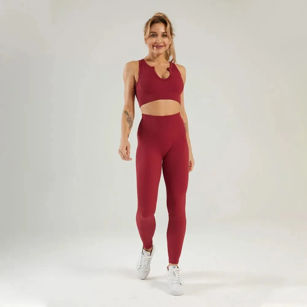 Women workout pants suit sports apparel, women & yoga clothing, and home wear clothes. Activewear seamless yoga gym fitness set