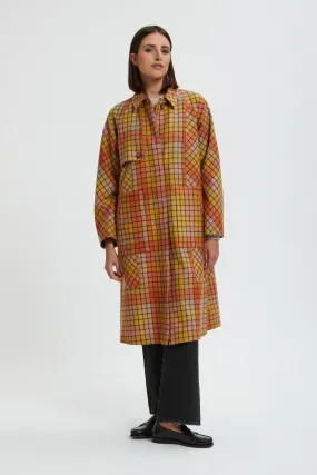 Women's Check Wool Coat