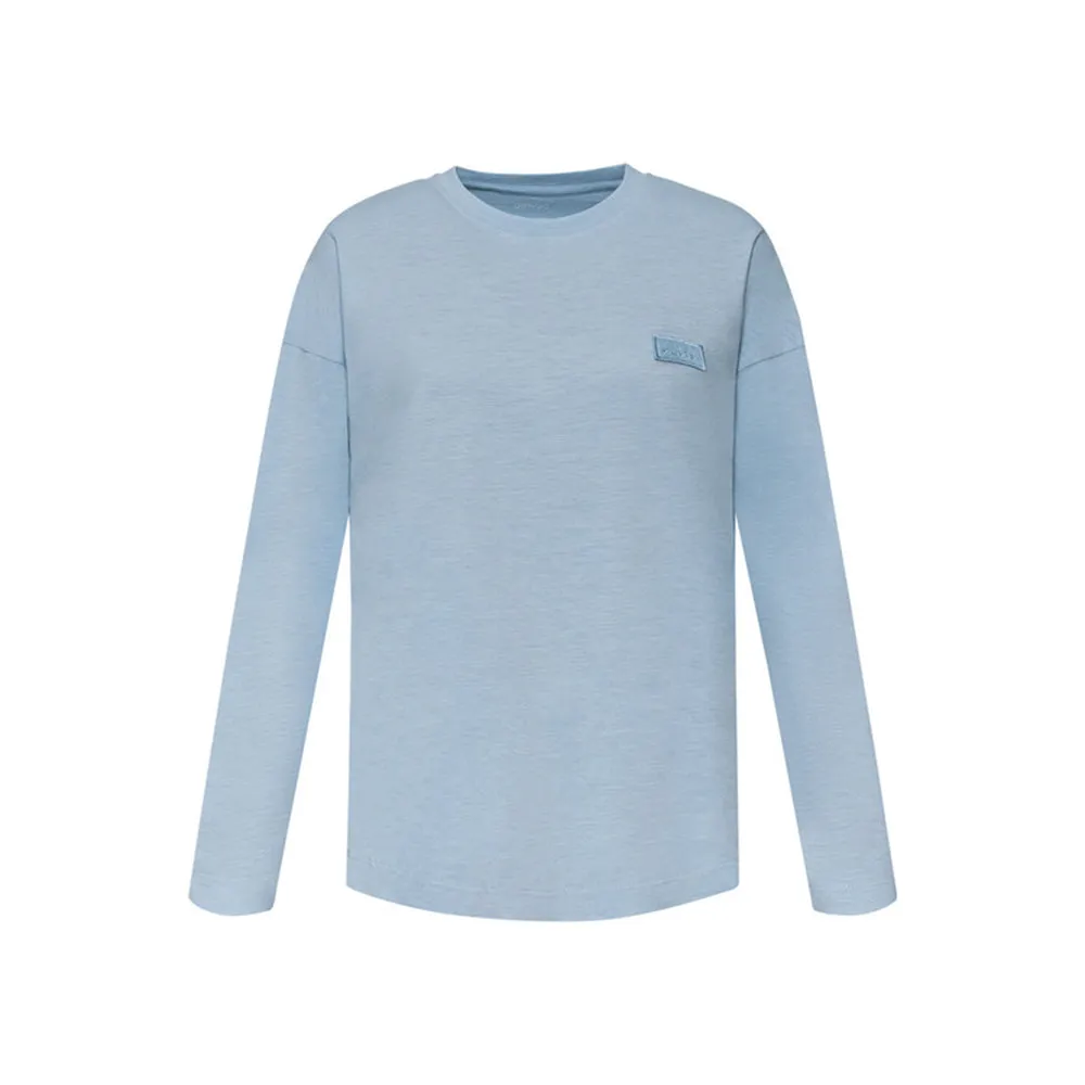 Women's Long Sleeved Cotton T-Shirt,Light Blue