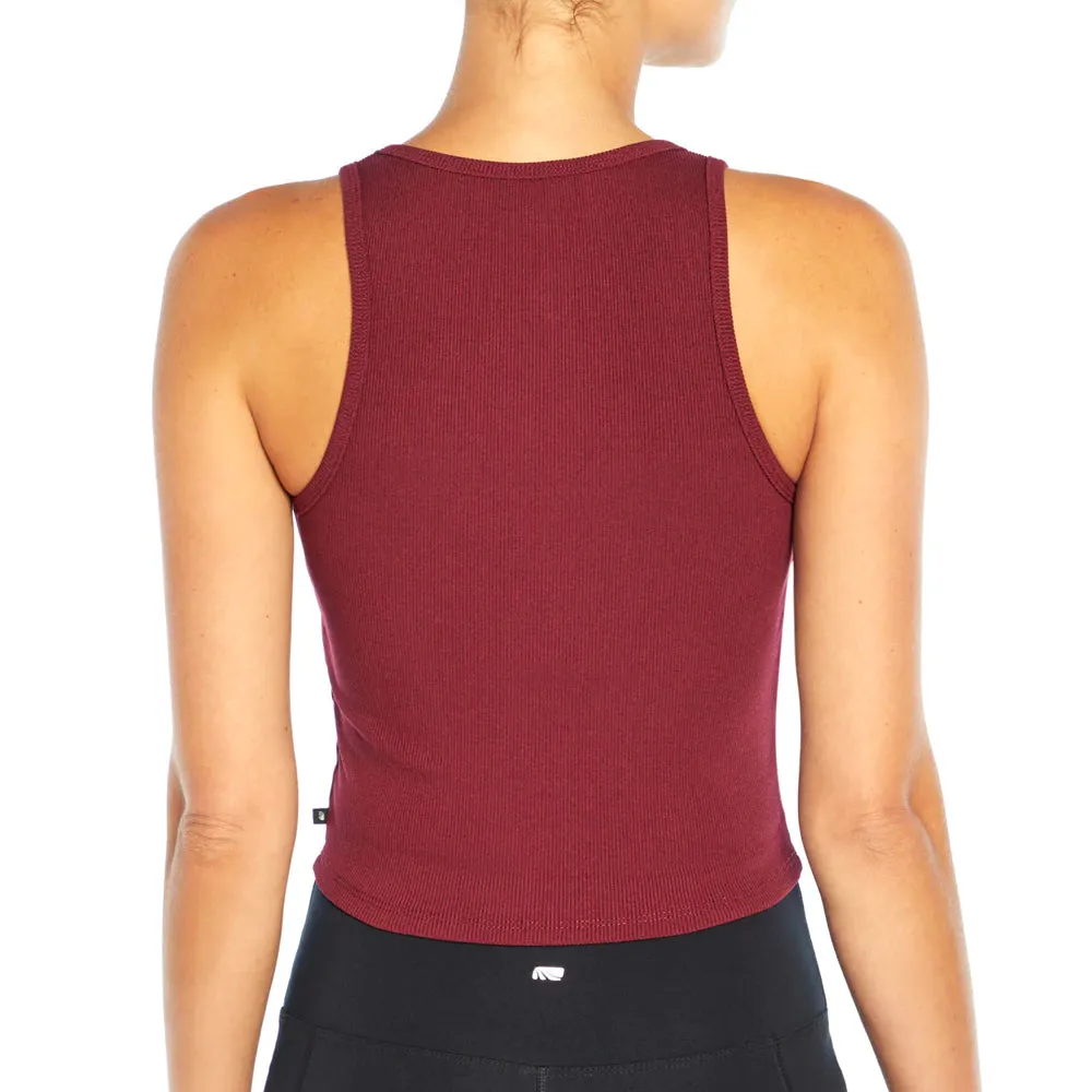 Women's Ribbed Sport Top,Burgundy