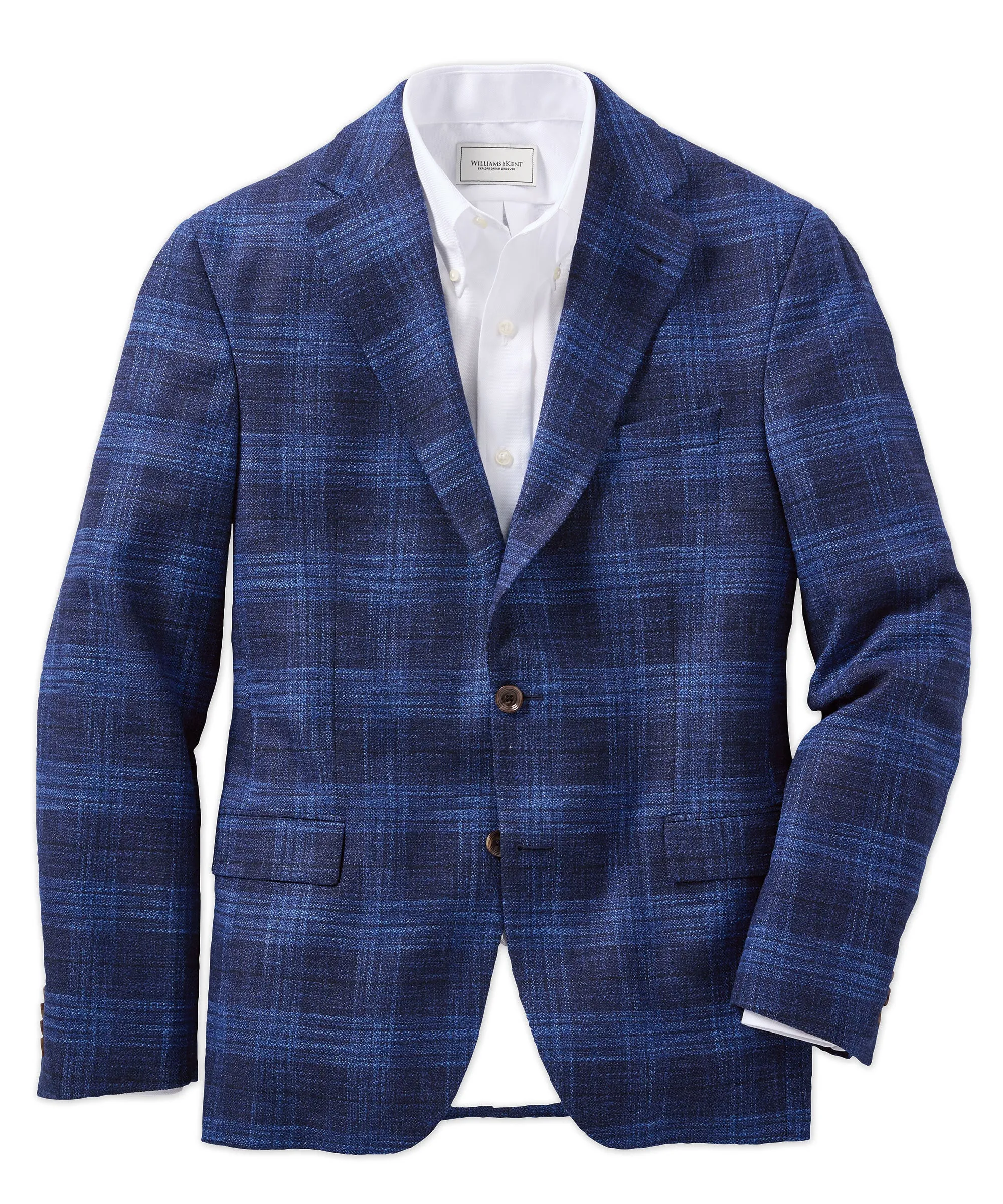 Wool-Silk Blend Check Sport Coat