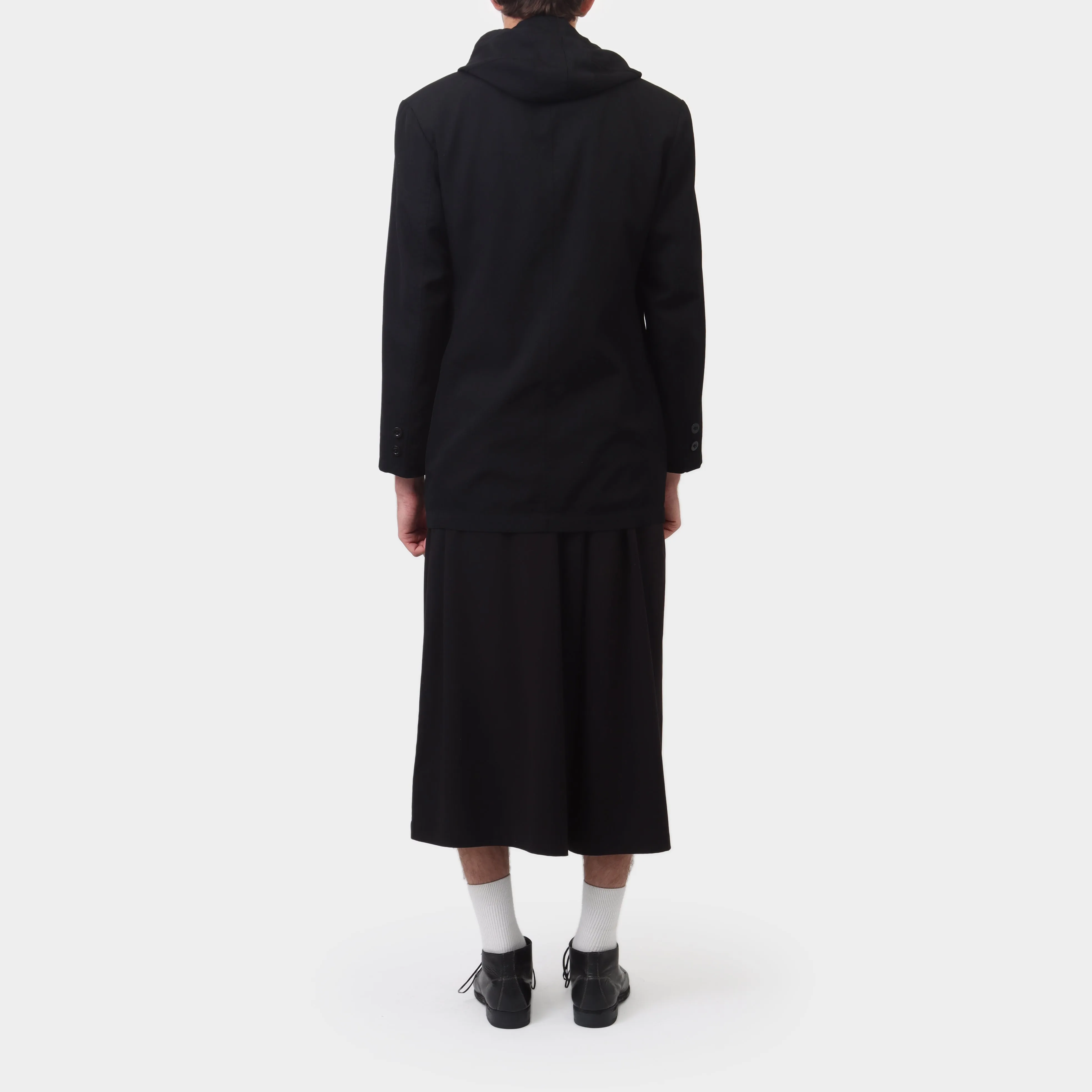 Y's Yohji Yamamoto Hooded Cotton / Wool Coat