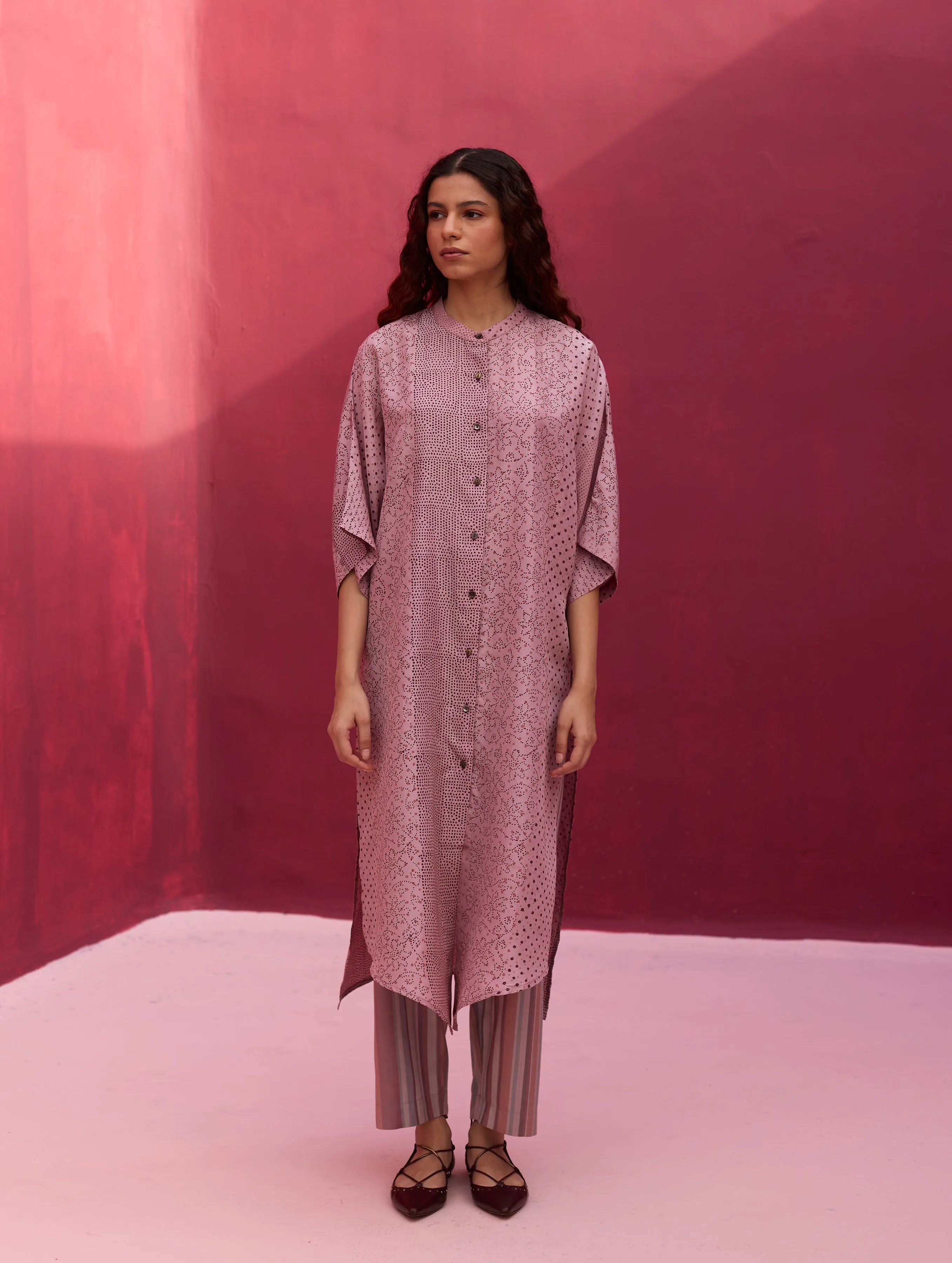 Zizara Block Printed Kurta Set - Lavender